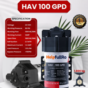 ro booster pump – 100 gpd (model: hav 100 gpd by helpfullro)
